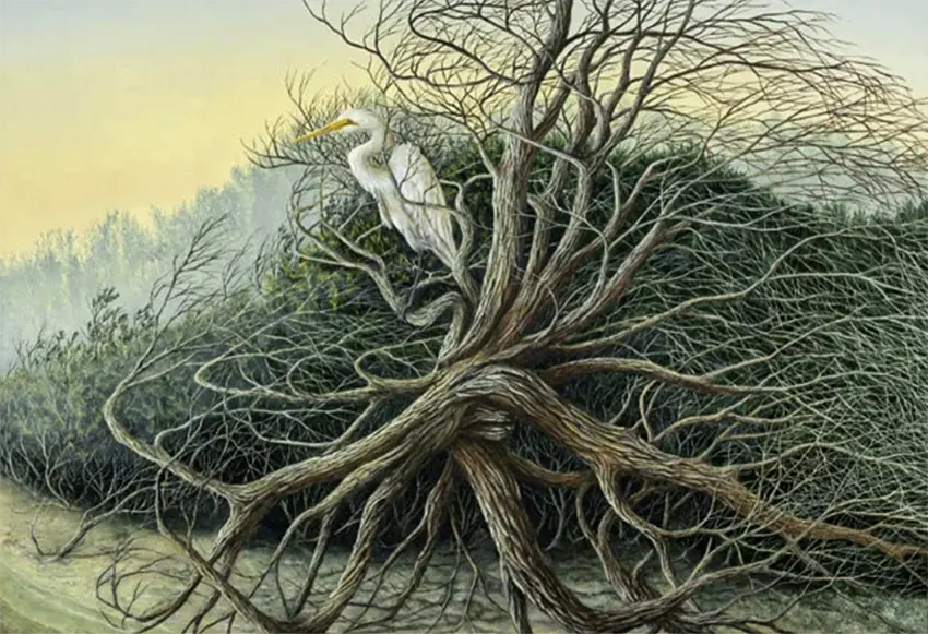 Painting of an Eastern Bluebird entitled: "Grandfather's Gem" by C.F. Lawrenson