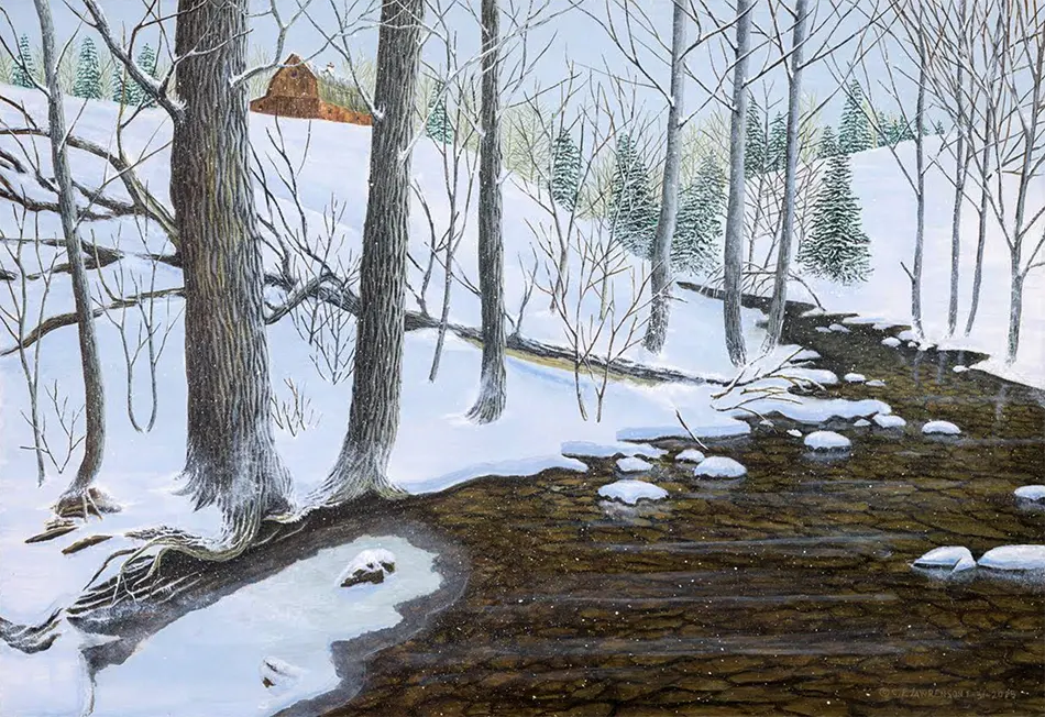 Tanglewood Touchdown: A painting by C.F. Lawrenson