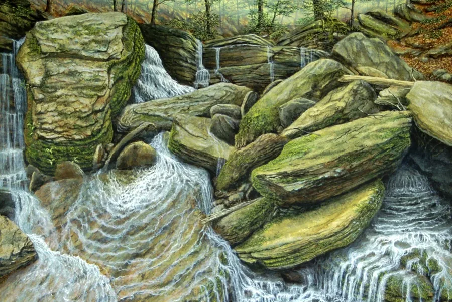 The Last Hurdle: A painting by C.F. Lawrenson