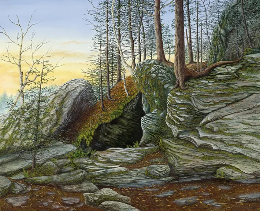 Smuggler's Notch: A painting by C.F. Lawreson